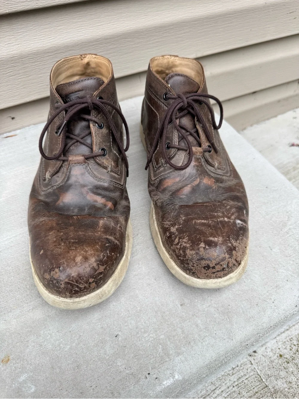 Red Wing 6719 Vintage Brown Leather Safety Toe Chukka Boots Mens US 10